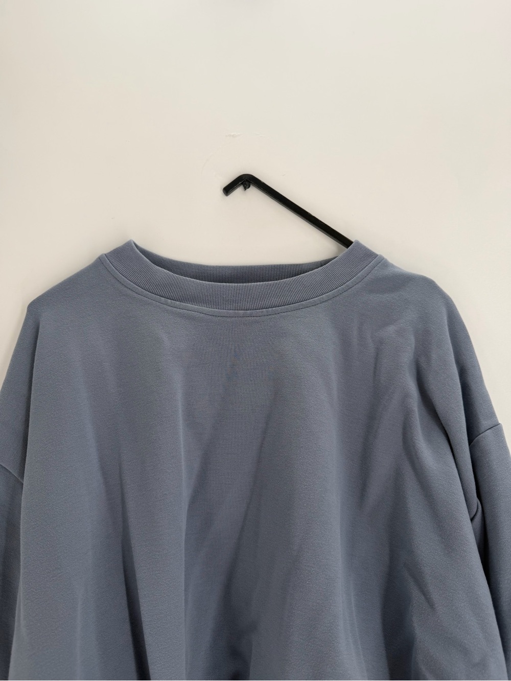 Cos Bubble Hem Exaggerated Sleeved Crewneck Sweatshirt In Blue